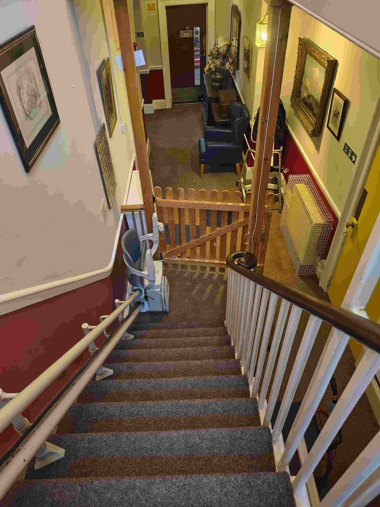 Staircase with safety gate